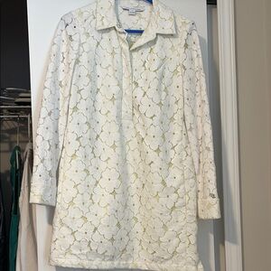 Diane Von Furstenberg Ivory Lace Blouse